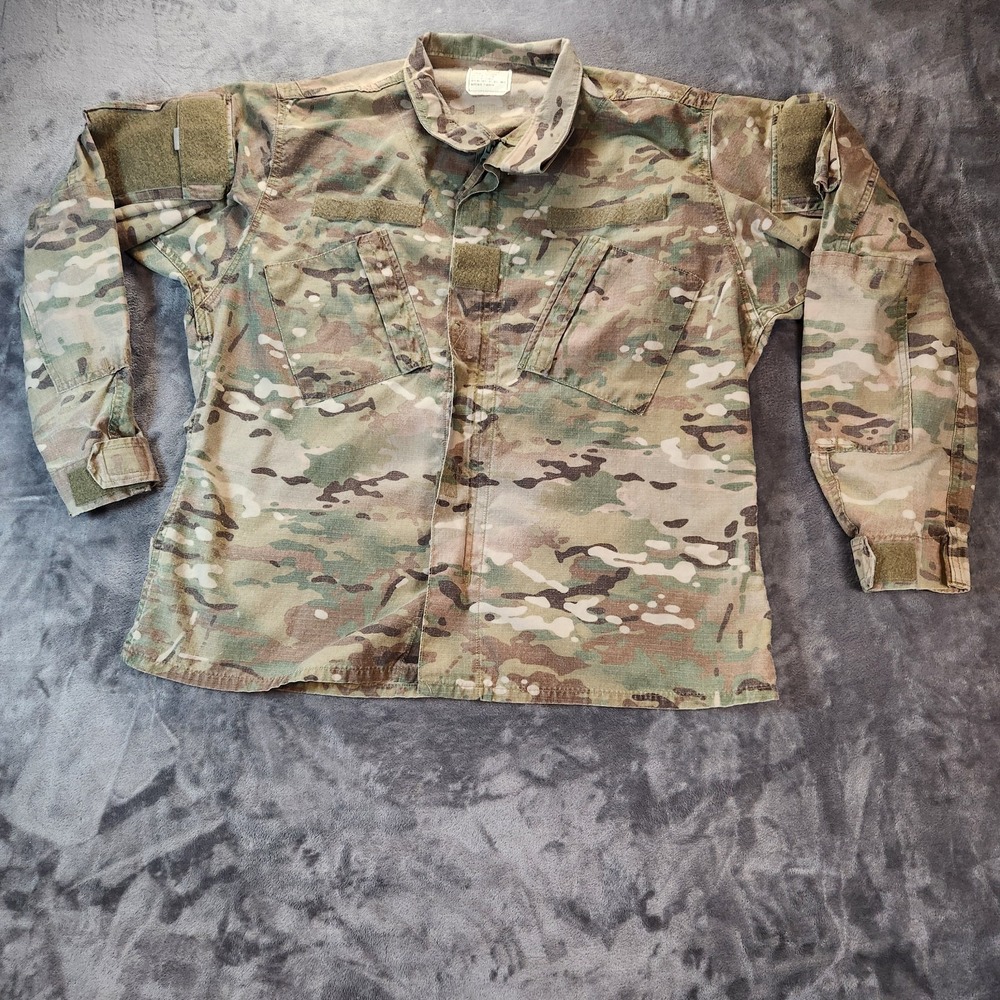 US Army Coat Mens Large Green Camoflage OCP Insect Repellent Ripstop Combat